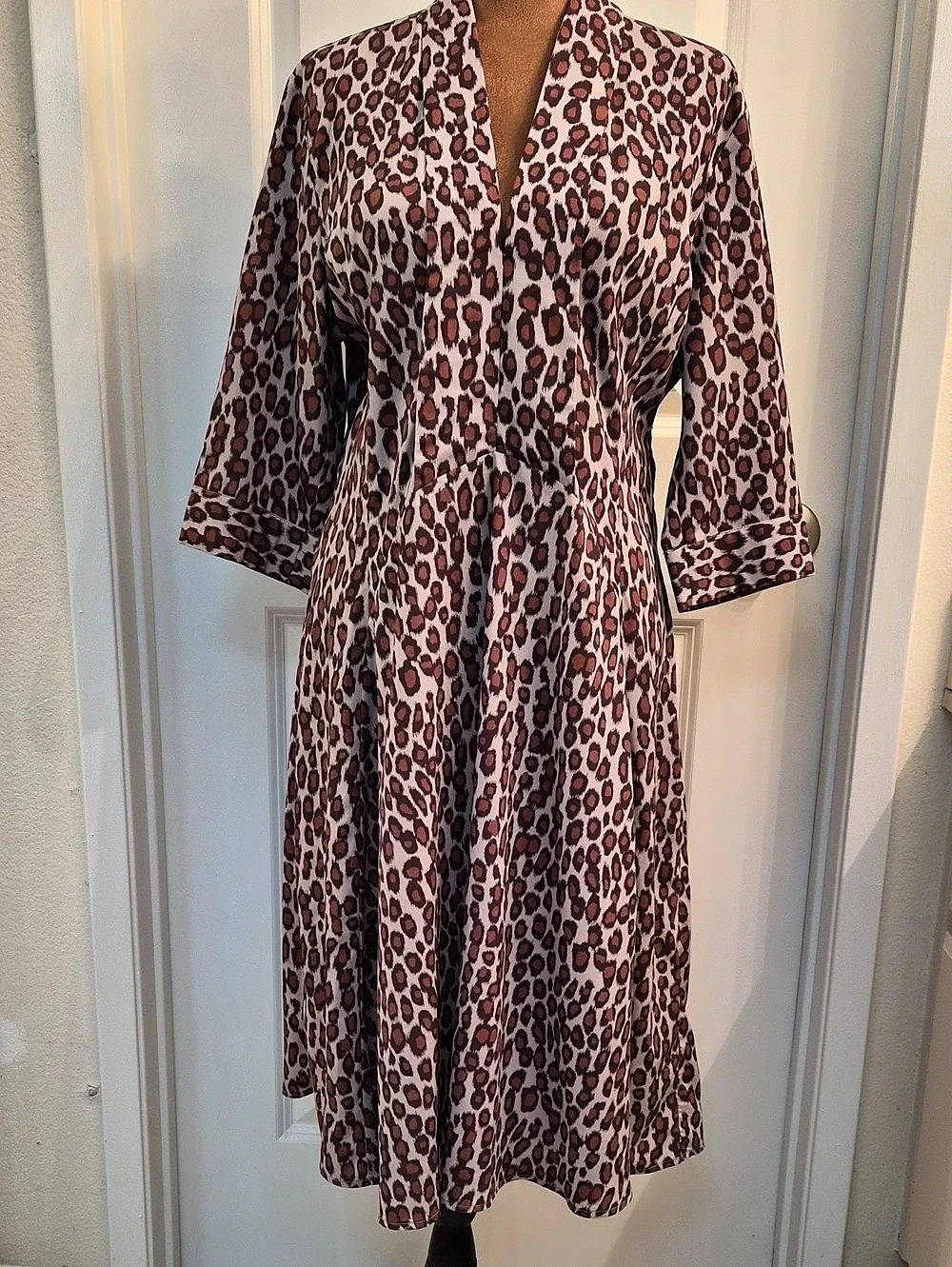 Derek Lam 10 Crosby Animal Print Midi Dress Size Medium Like New.M